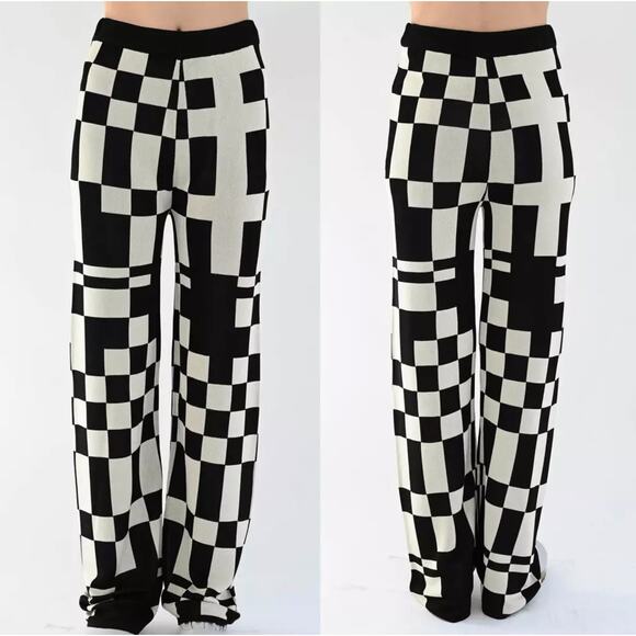 Paloma Wool Pants - Paloma Wool Black & Cream knit pants